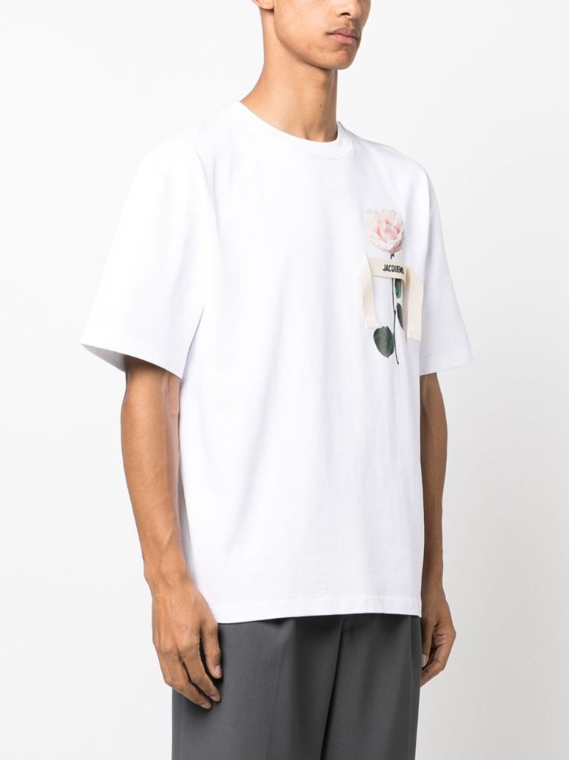 White Le T-shirt Rose Cotton T-shirt