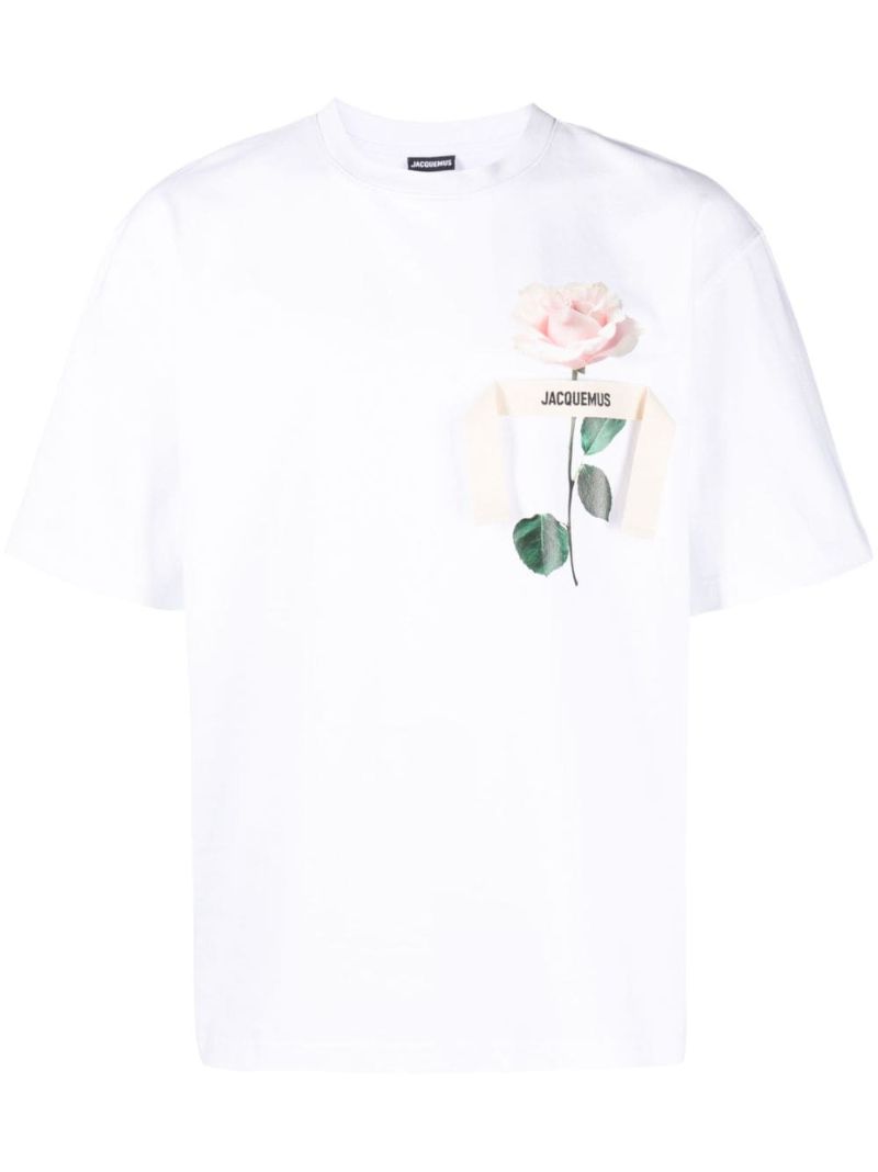 White Le T-shirt Rose Cotton T-shirt