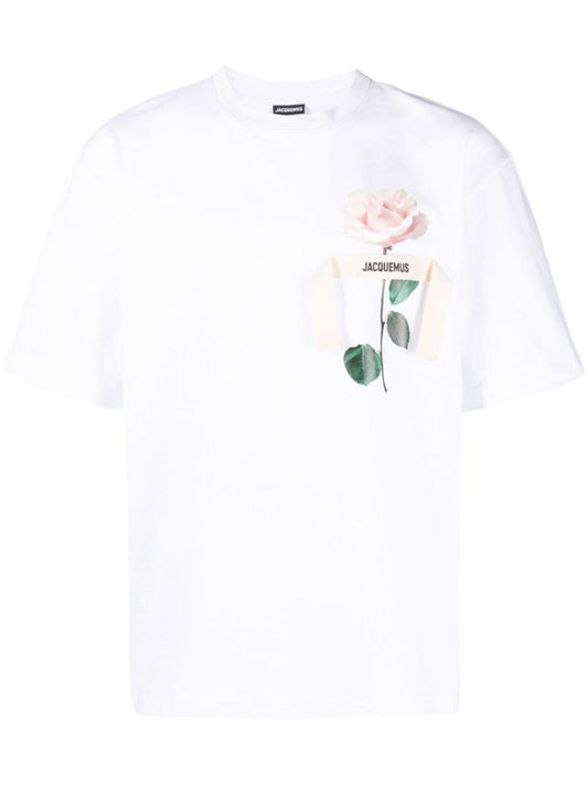 White Le T-shirt Rose Cotton T-shirt
