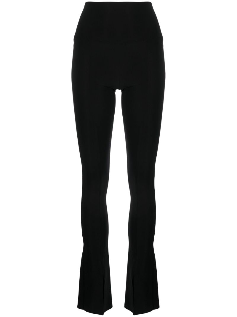 Black Spat Flared Leggings