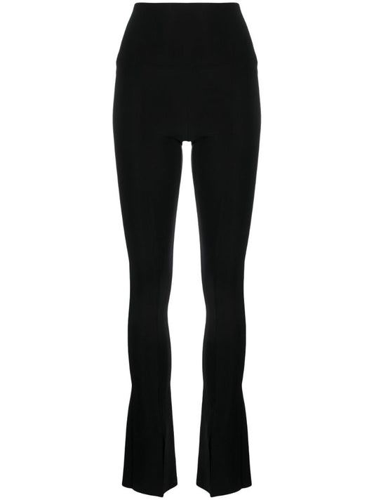 Black Spat Flared Leggings