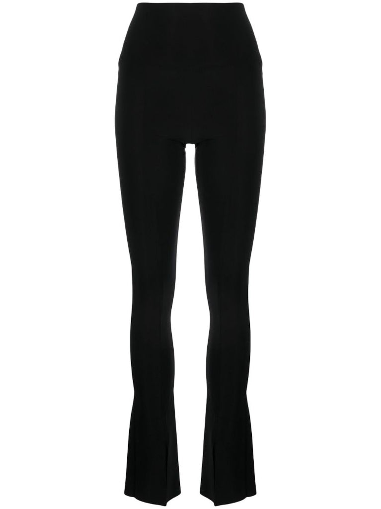 Black Spat Flared Leggings