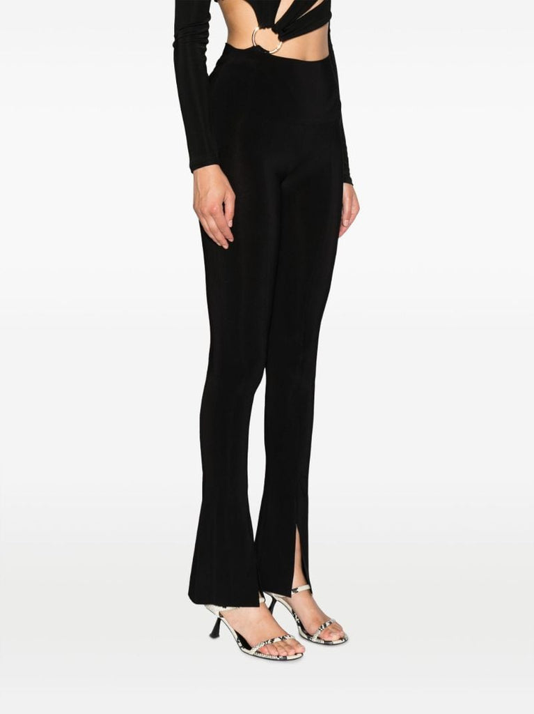 Black Spat Flared Leggings