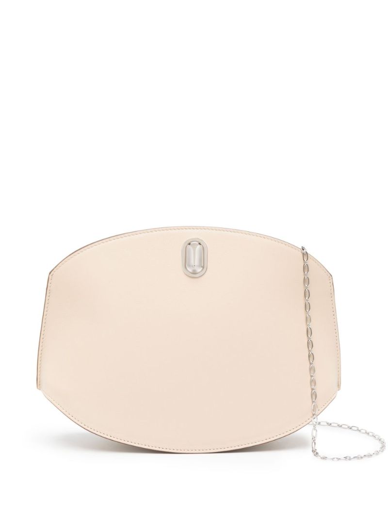 Neutral Tondo Chain Leather Cross Body Bag