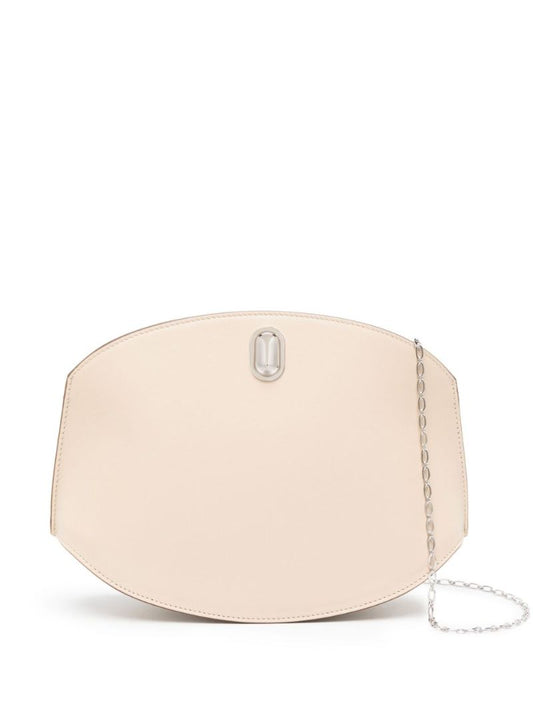 Neutral Tondo Chain Leather Cross Body Bag