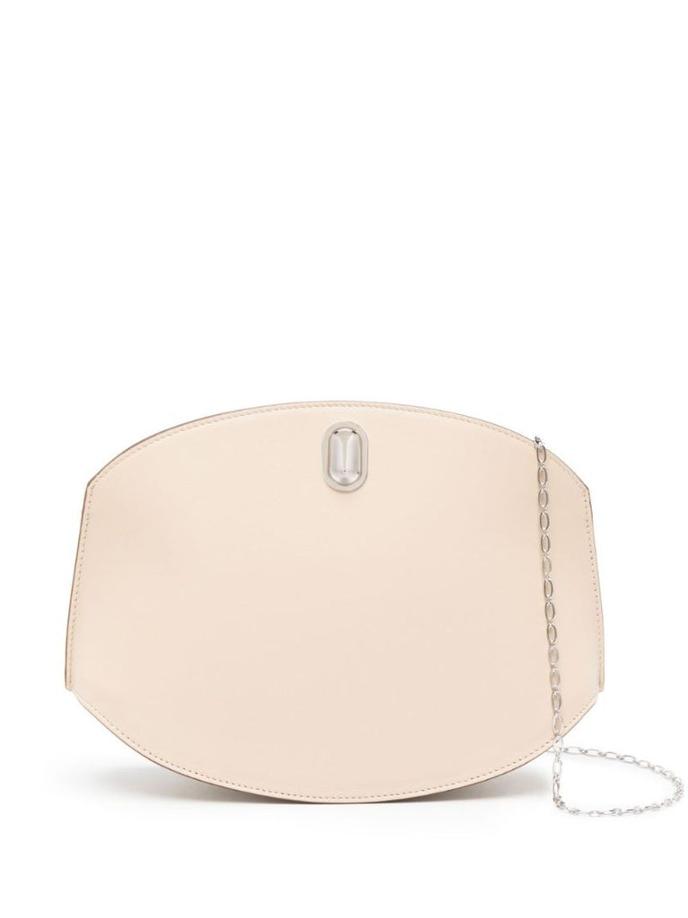 Neutral Tondo Chain Leather Cross Body Bag