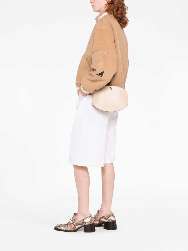 Neutral Tondo Chain Leather Cross Body Bag