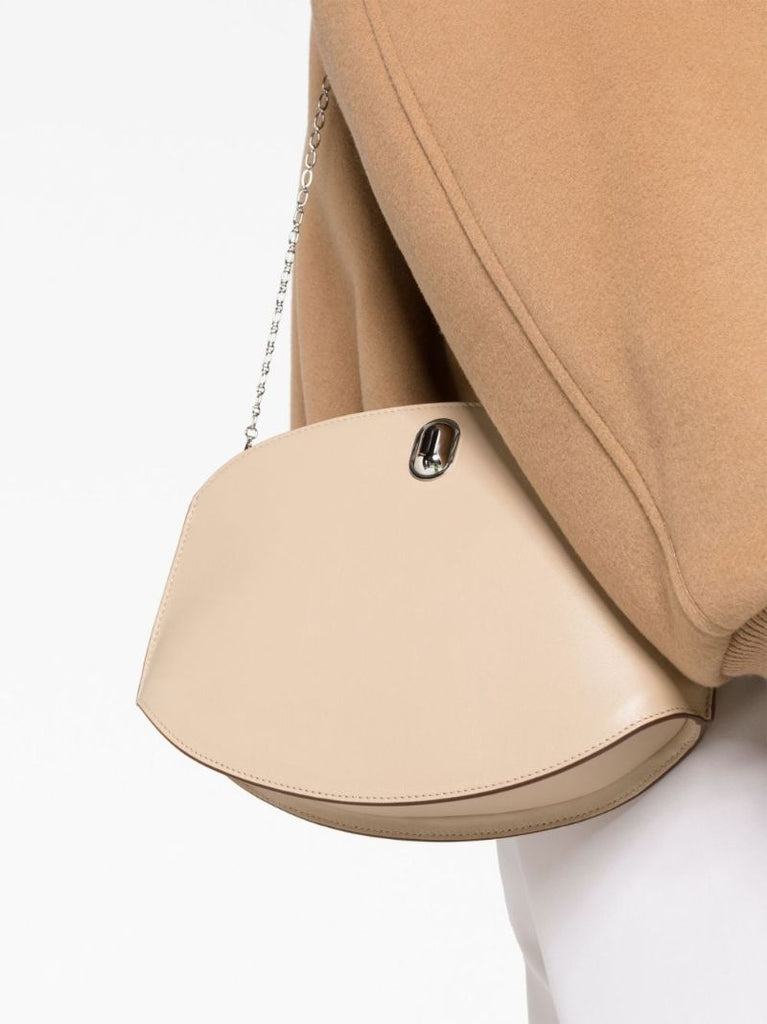 Neutral Tondo Chain Leather Cross Body Bag