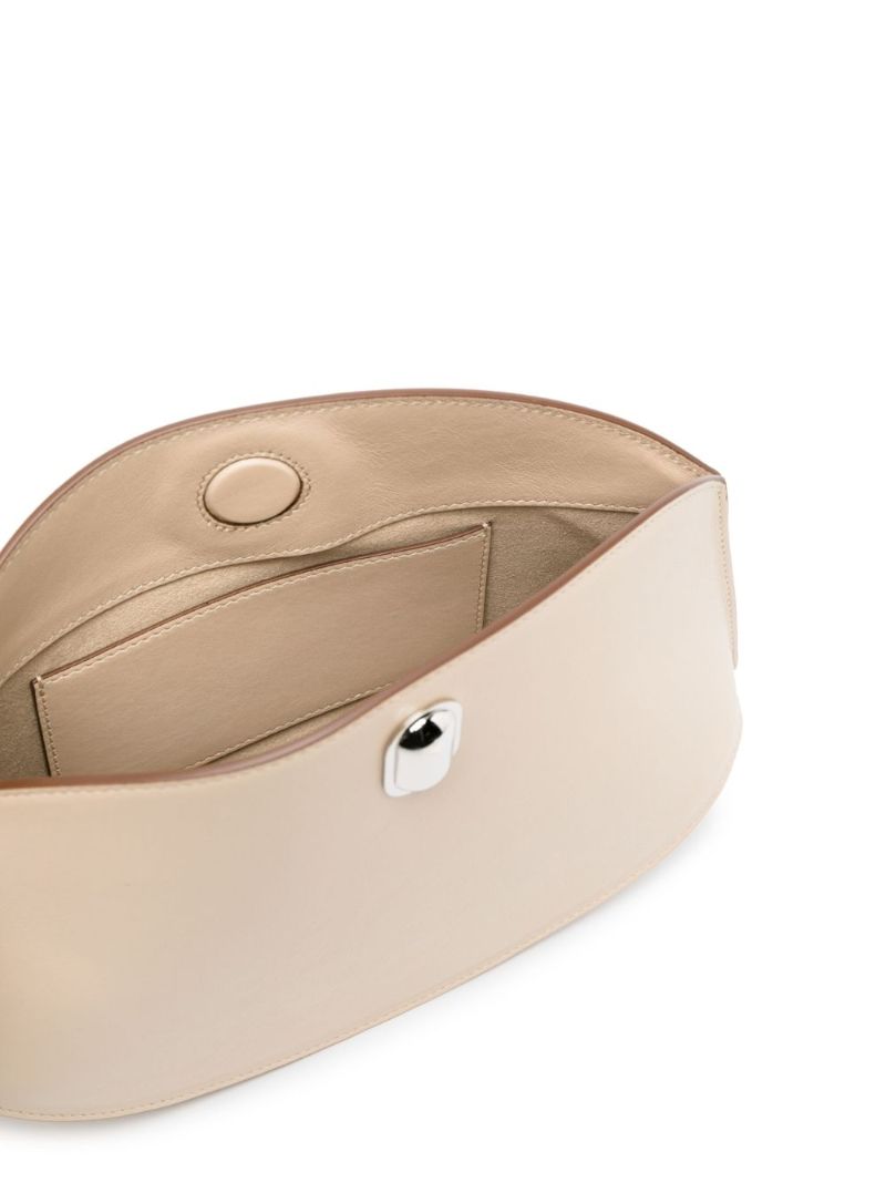Neutral Tondo Chain Leather Cross Body Bag