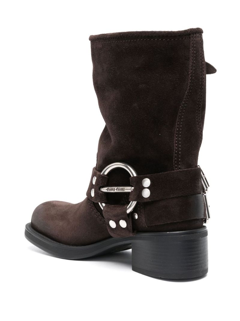 Brown Suede Biker Boots