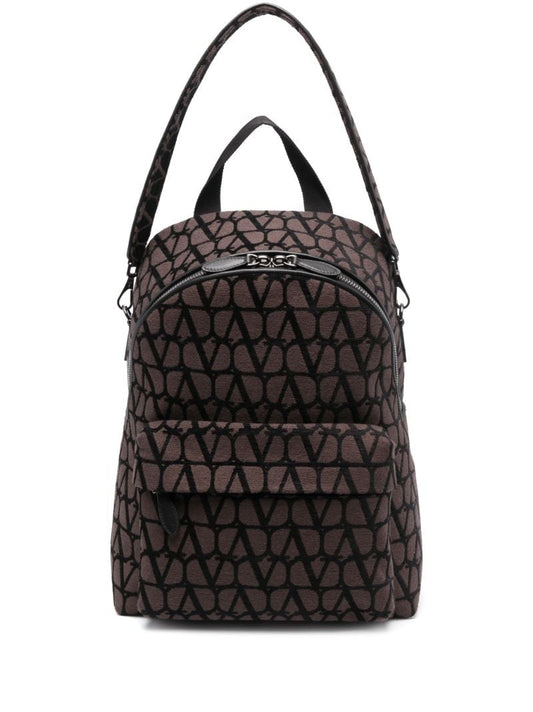 Brown Toile Iconographe Backpack