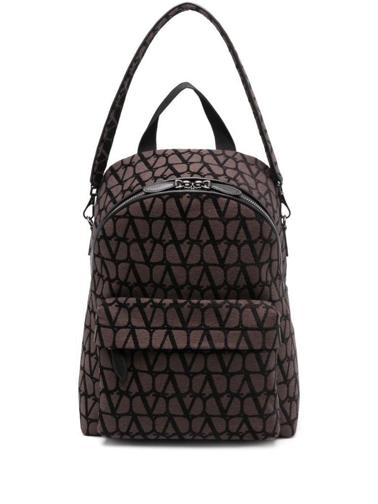 Brown Toile Iconographe Backpack