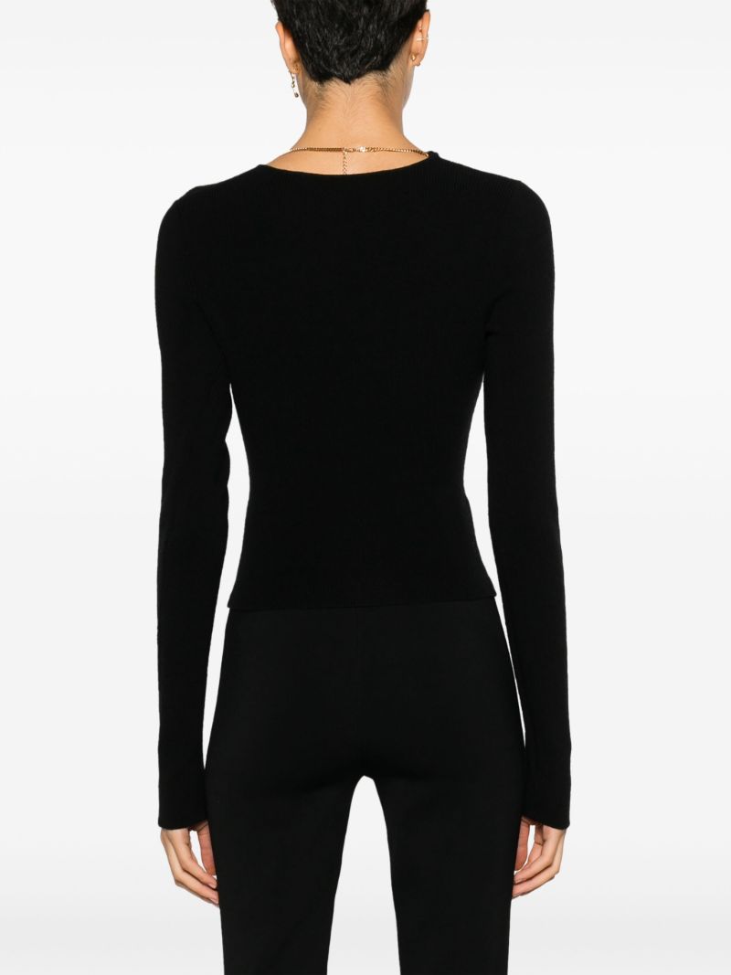 Black Chain-neck Knit Top