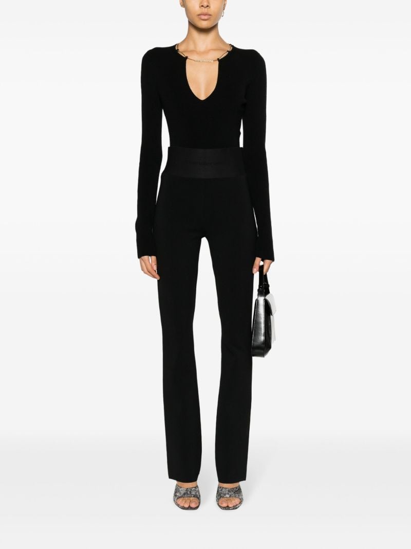 Black Chain-neck Knit Top