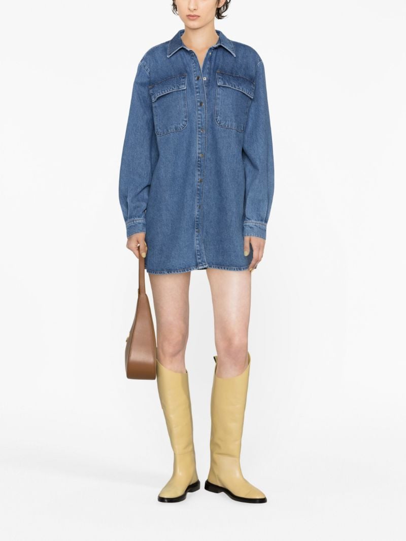 Blue Shirt Denim Minidresss