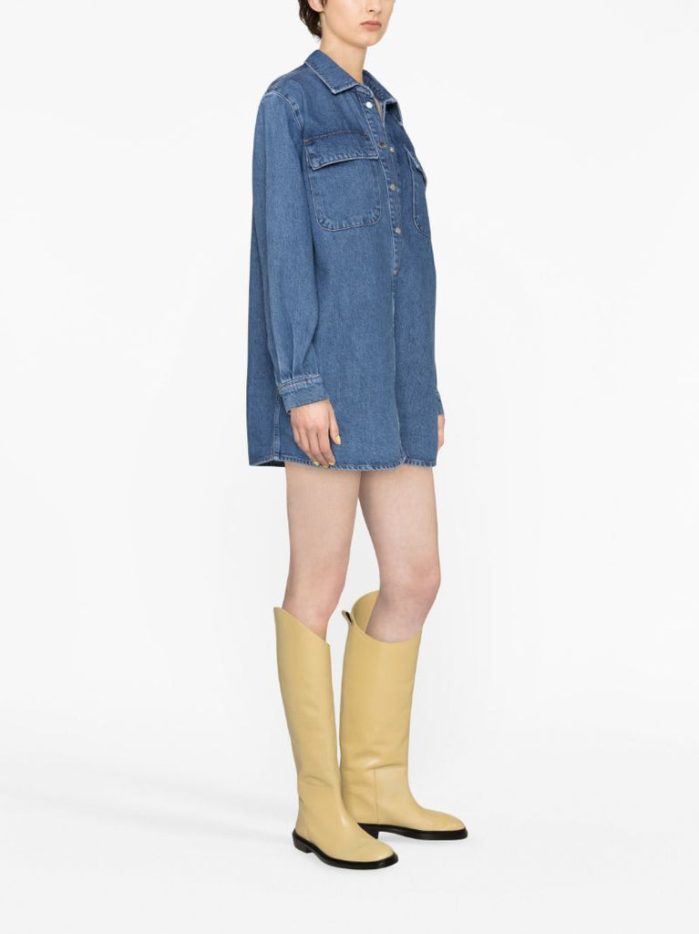 Blue Shirt Denim Minidresss