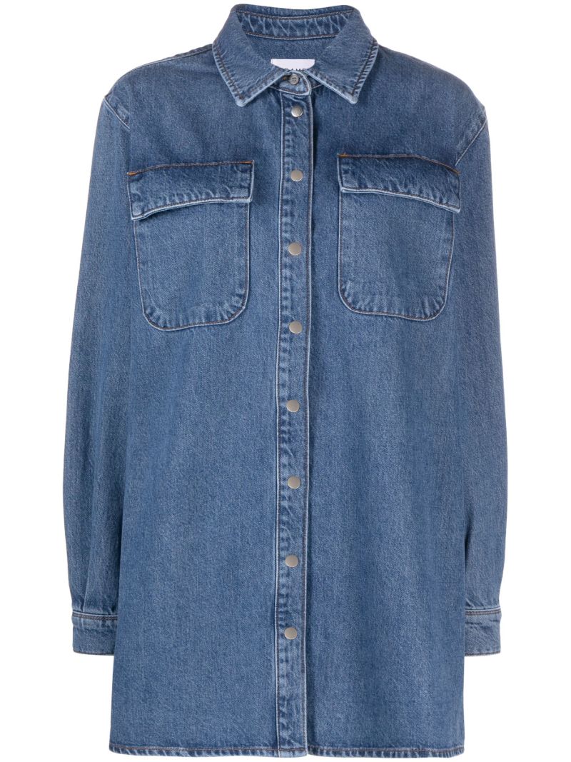 Blue Shirt Denim Minidresss
