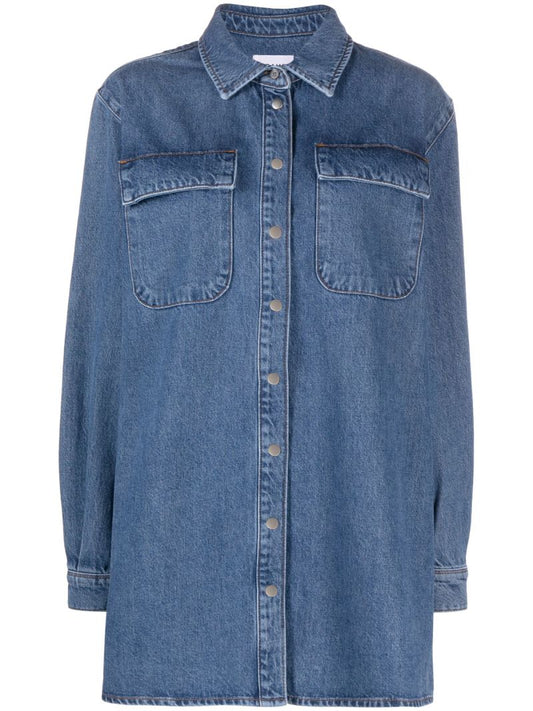 Blue Shirt Denim Minidresss