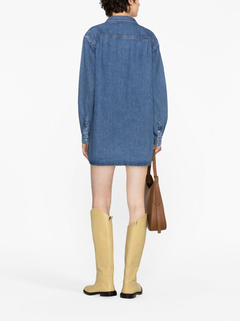 Blue Shirt Denim Minidresss