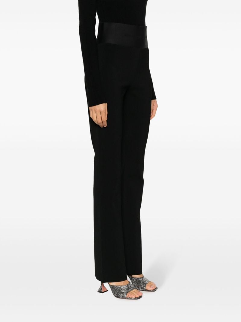Black Logo-waistband Flared Trousers
