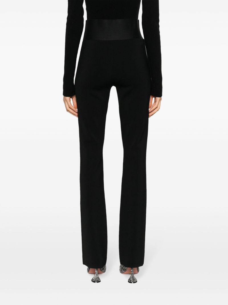 Black Logo-waistband Flared Trousers