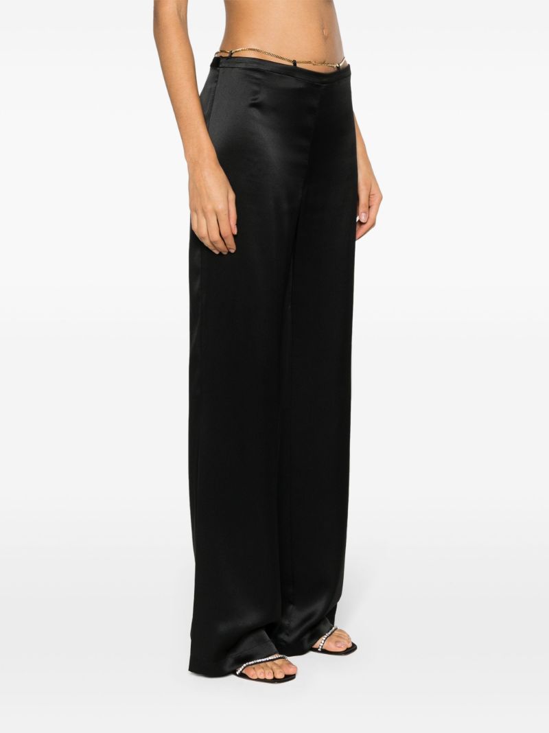 Black Straight-legged Silk Trousers