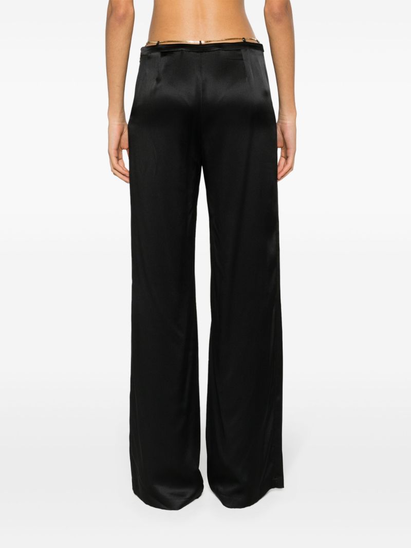 Black Straight-legged Silk Trousers
