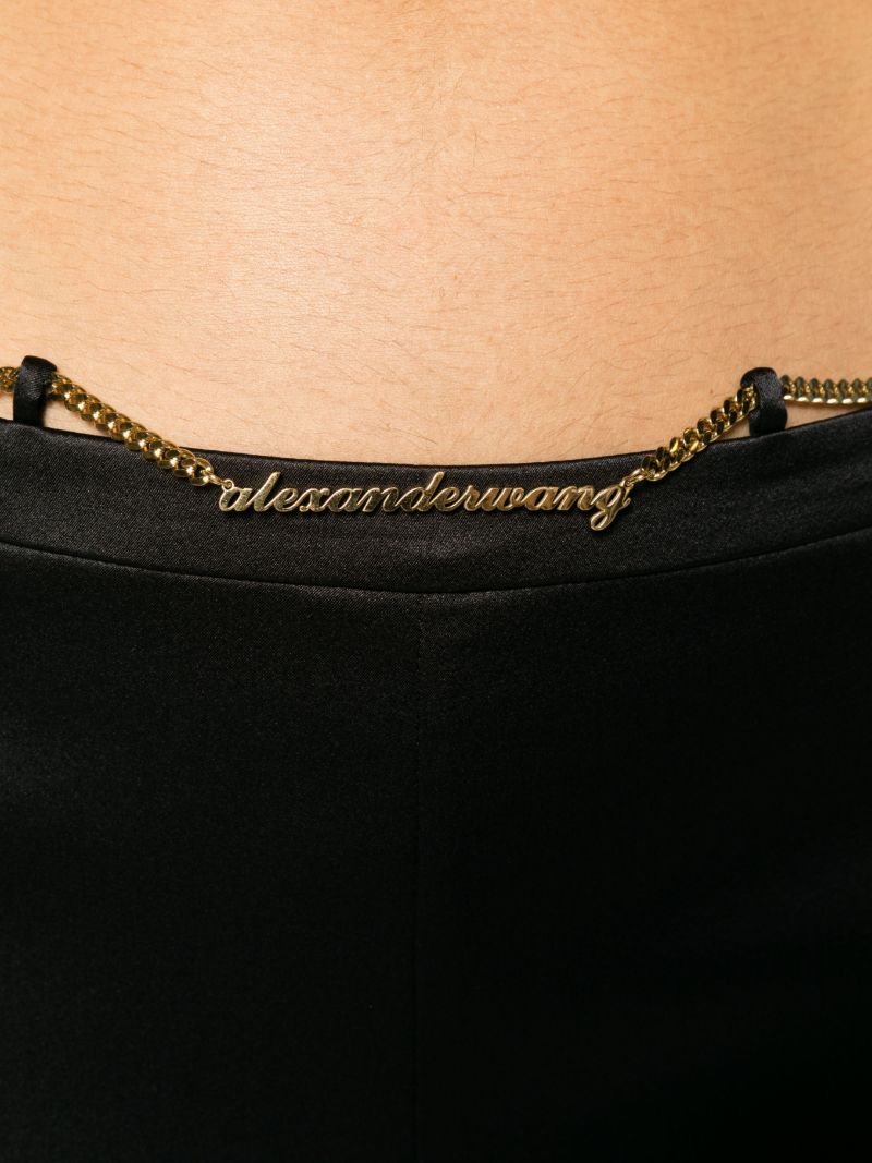 Black Straight-legged Silk Trousers