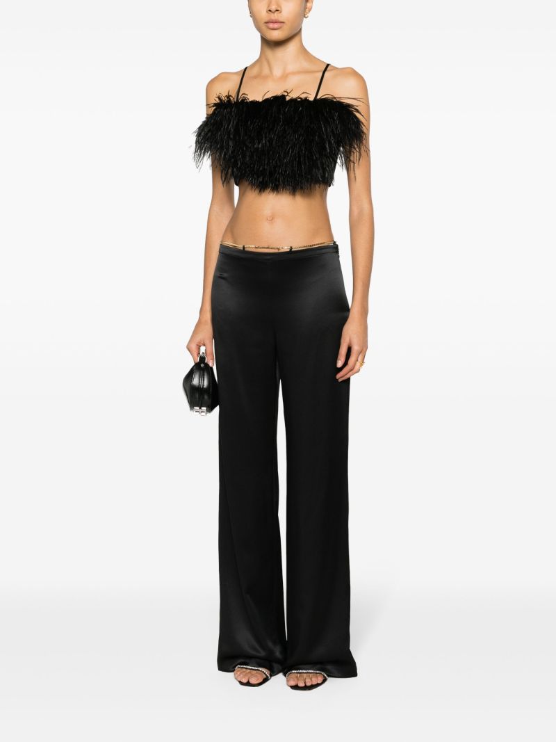 Black Straight-legged Silk Trousers