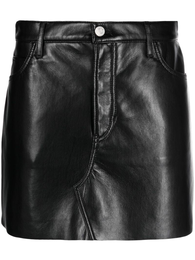 Black Faux-leather Mini Skirt