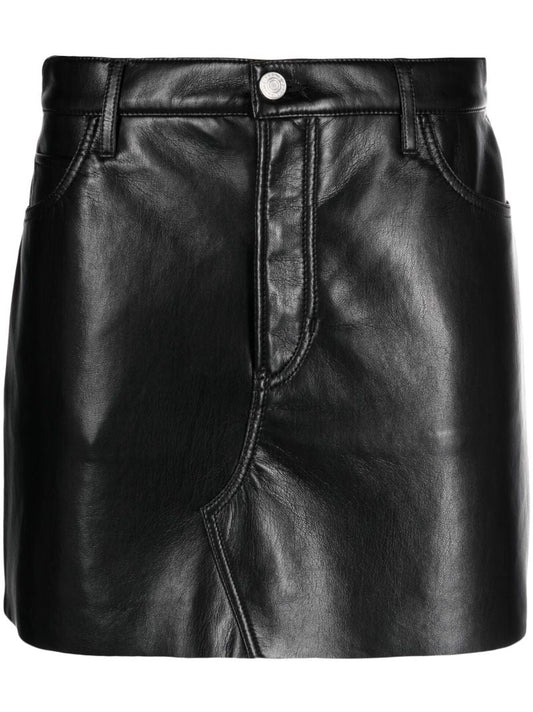 Black Faux-leather Mini Skirt