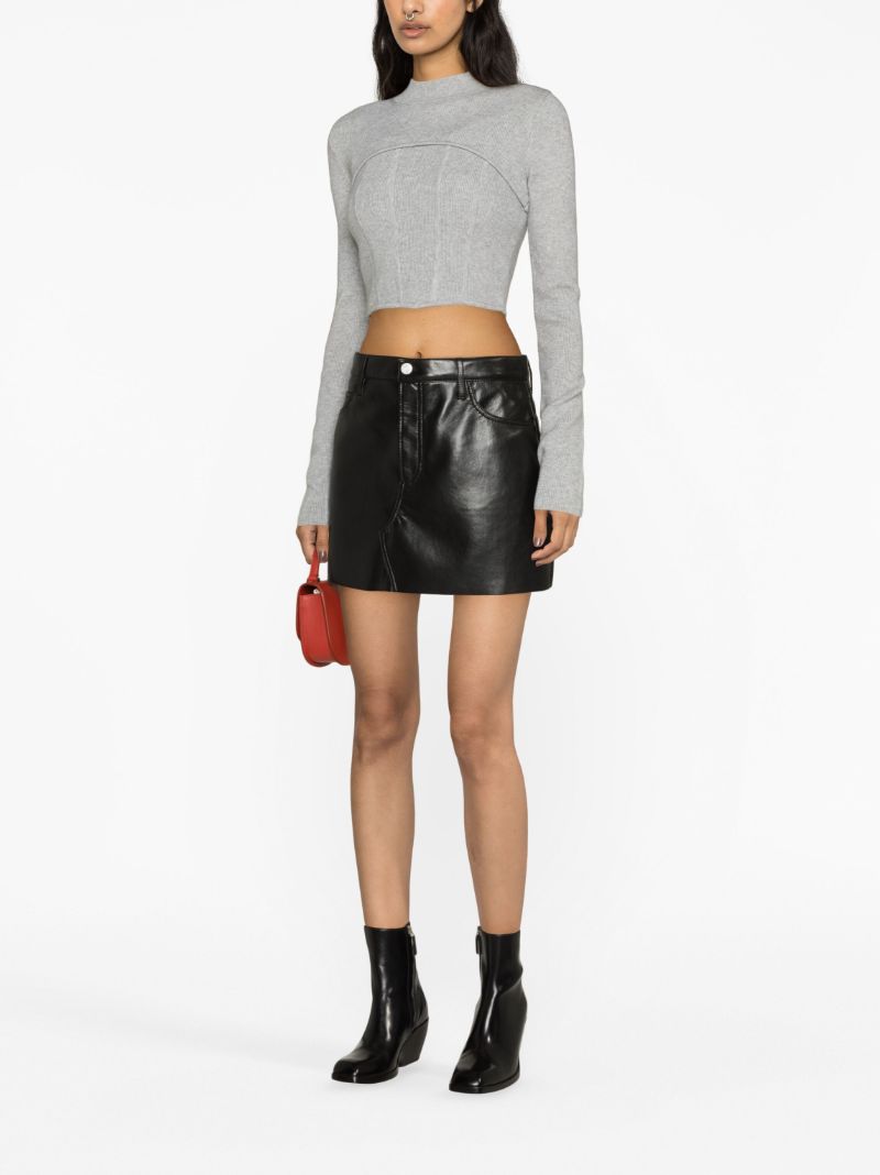 Black Faux-leather Mini Skirt