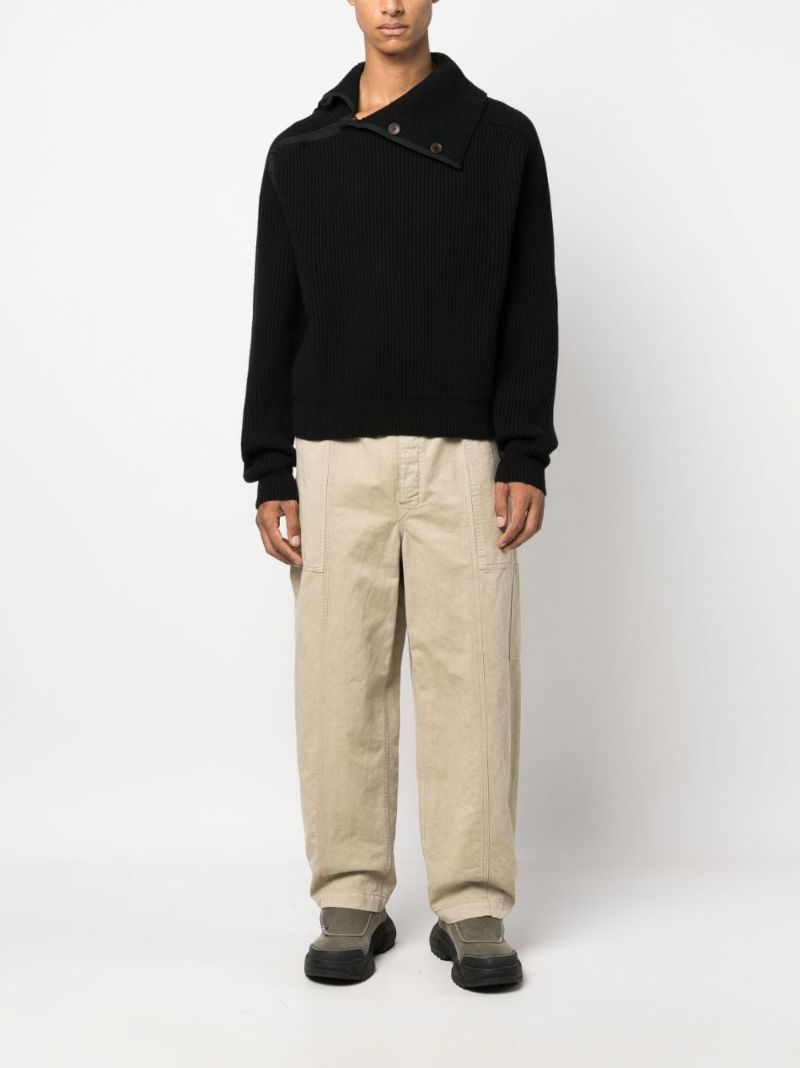 Black La Maille Vega Ribbed-knit Sweater