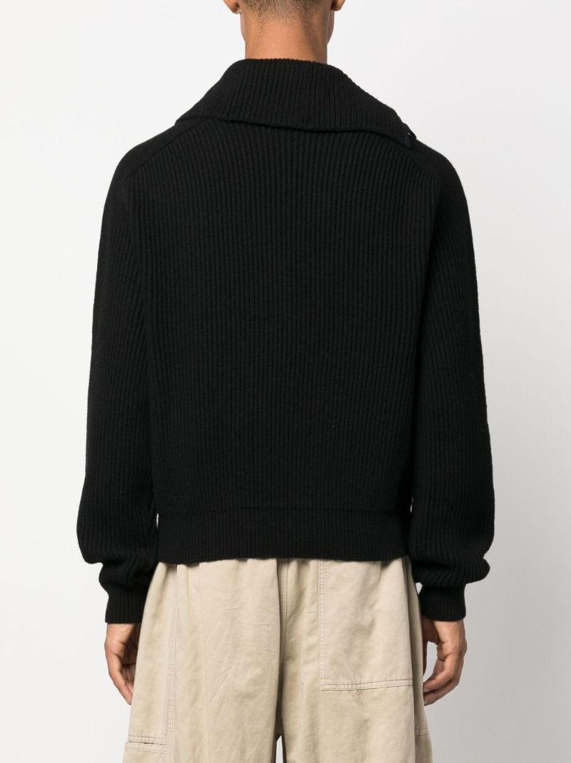 Black La Maille Vega Ribbed-knit Sweater