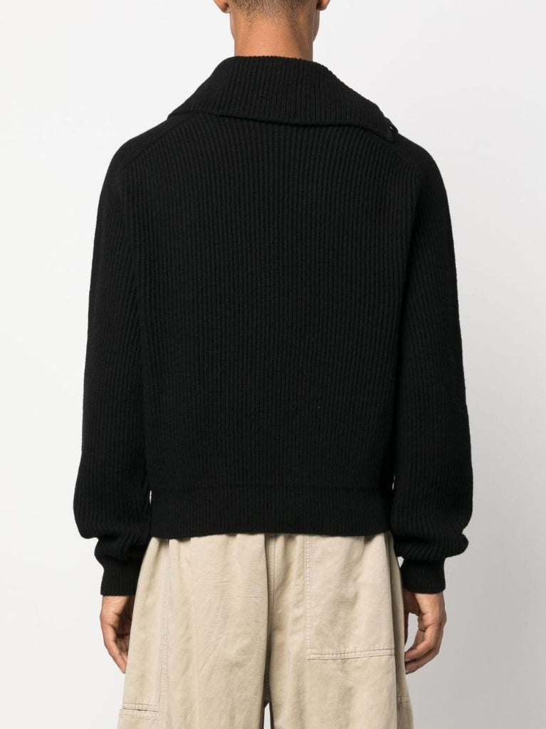 Black La Maille Vega Ribbed-knit Sweater