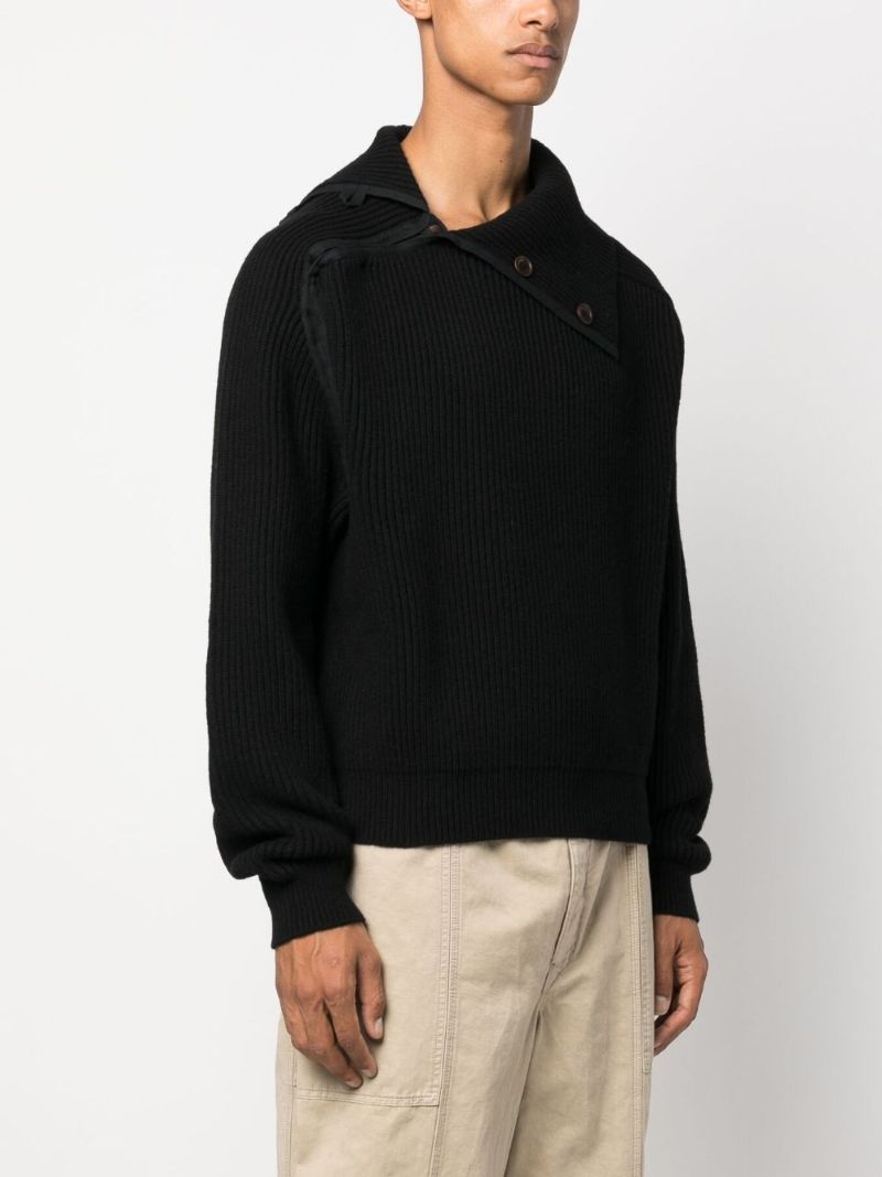 Black La Maille Vega Ribbed-knit Sweater