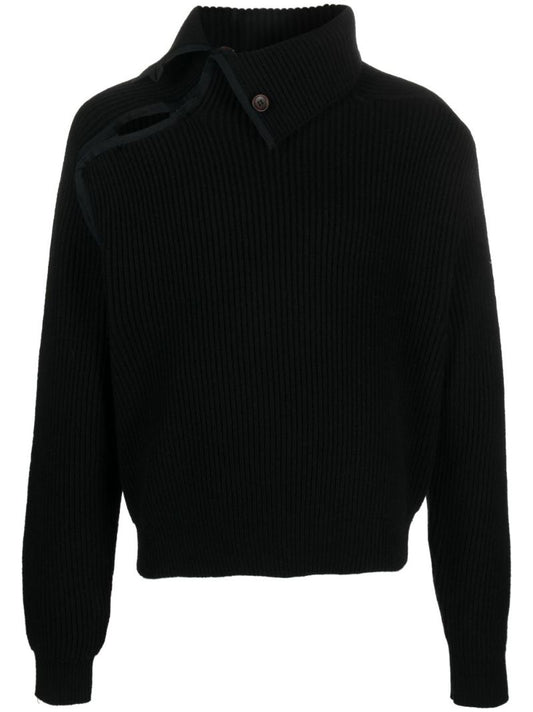 Black La Maille Vega Ribbed-knit Sweater