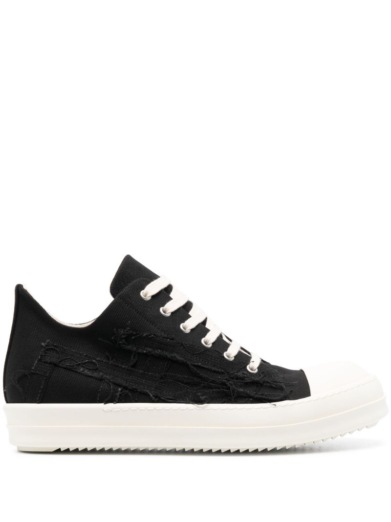 Black Slashed Denim Sneakers