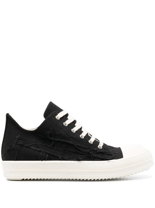 Black Slashed Denim Sneakers