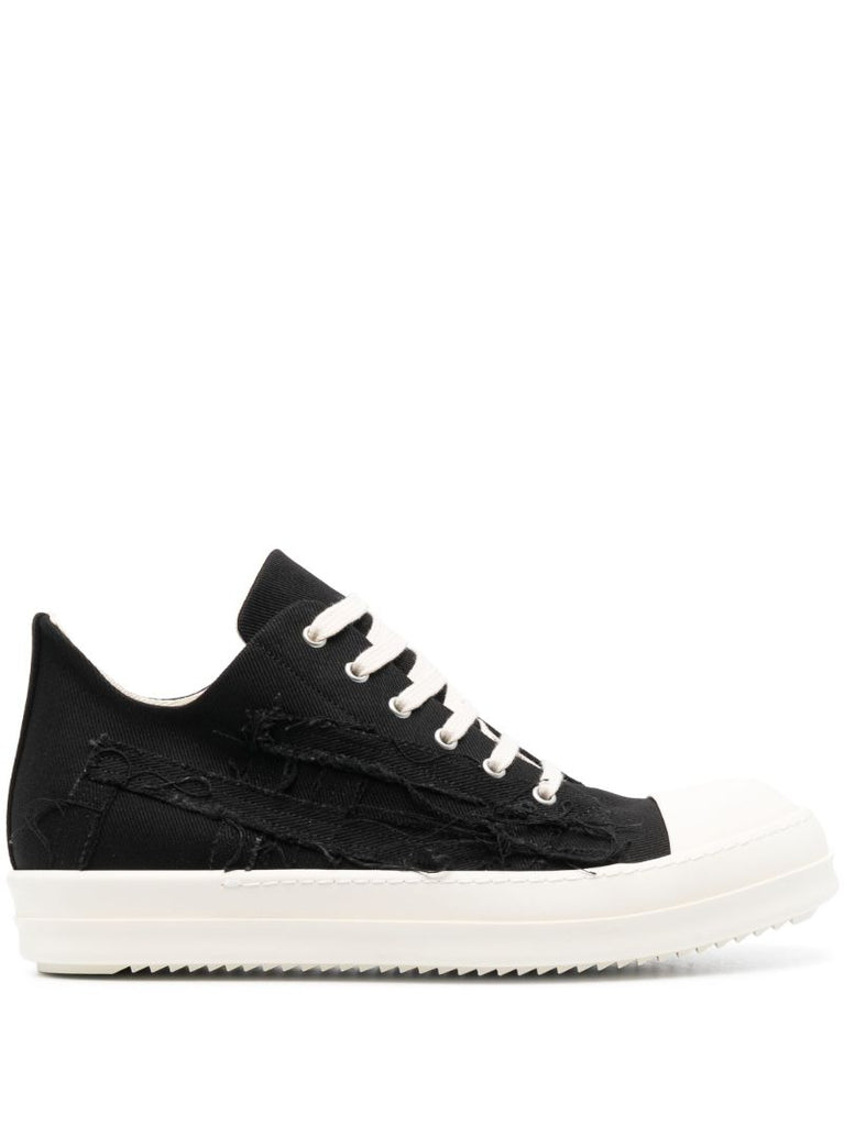 Black Slashed Denim Sneakers