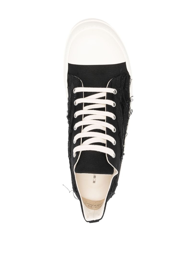 Black Slashed Denim Sneakers