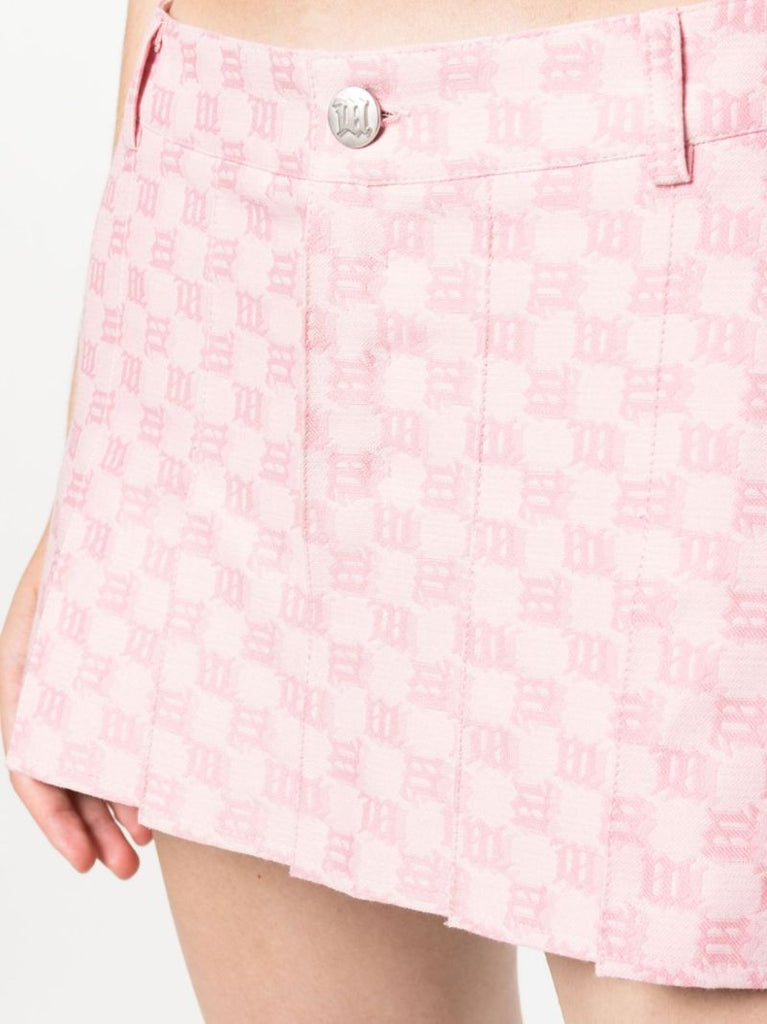Pink Monogram Jacquard Mini Skirt