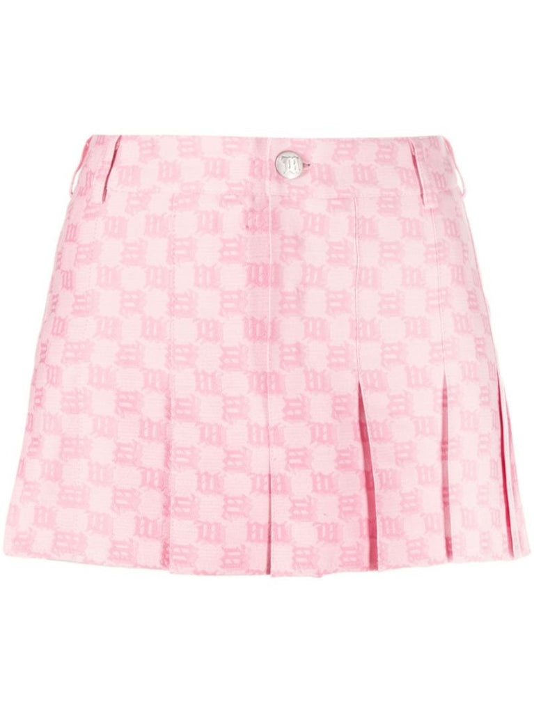 Pink Monogram Jacquard Mini Skirt