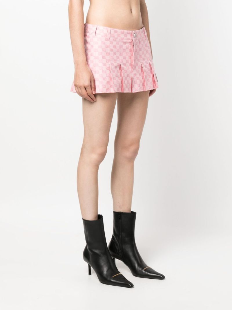 Pink Monogram Jacquard Mini Skirt