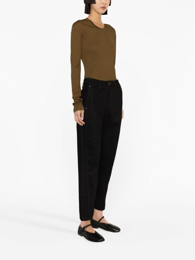 Black Twisted High-rise Straight Jeans