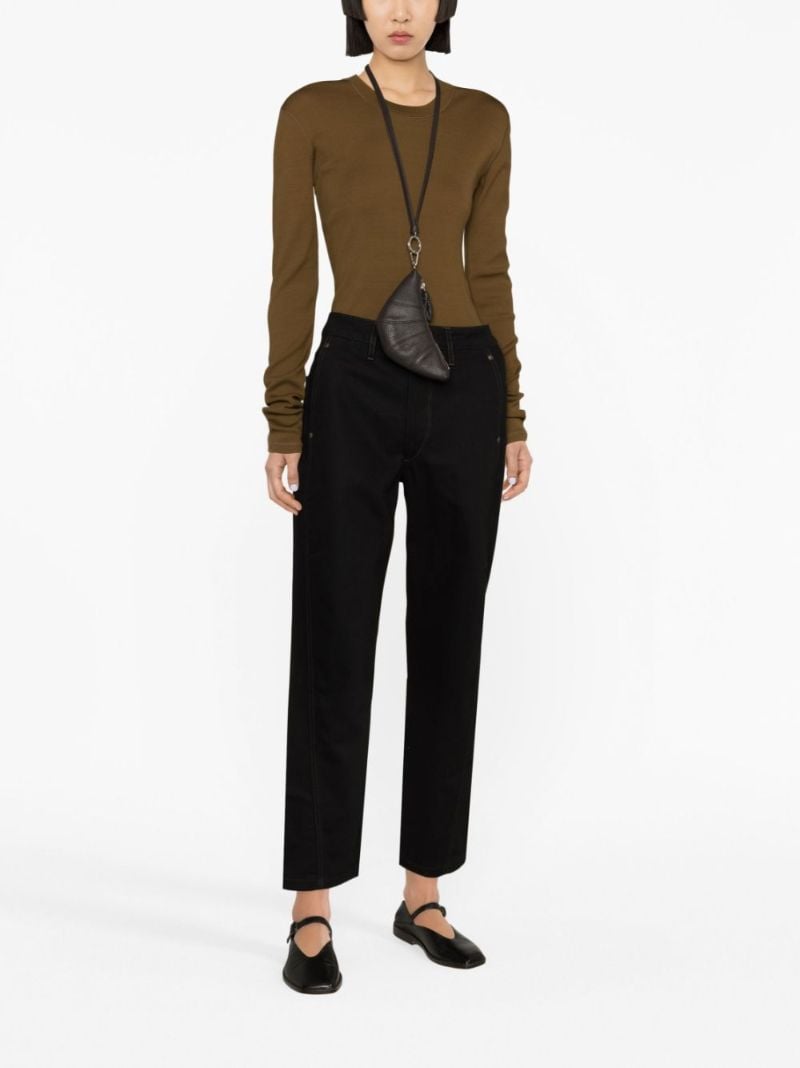 Black Twisted High-rise Straight Jeans