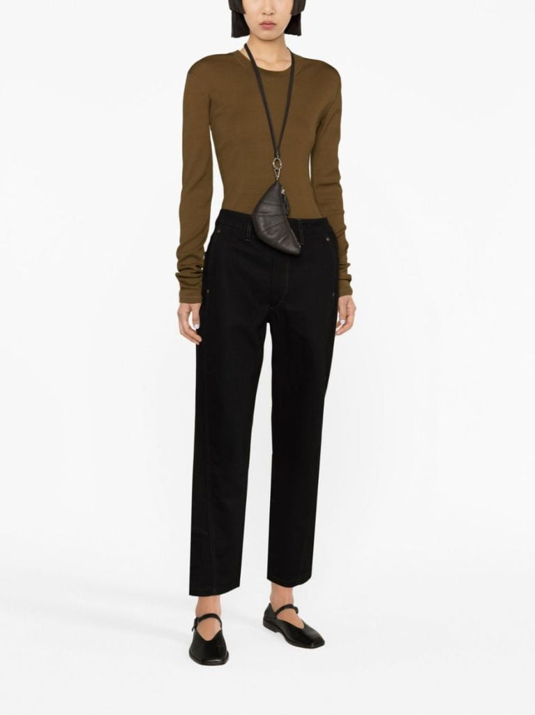Black Twisted High-rise Straight Jeans