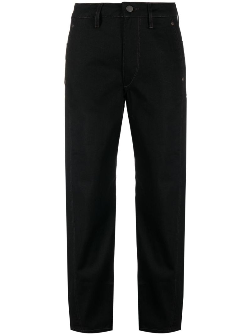 Black Twisted High-rise Straight Jeans