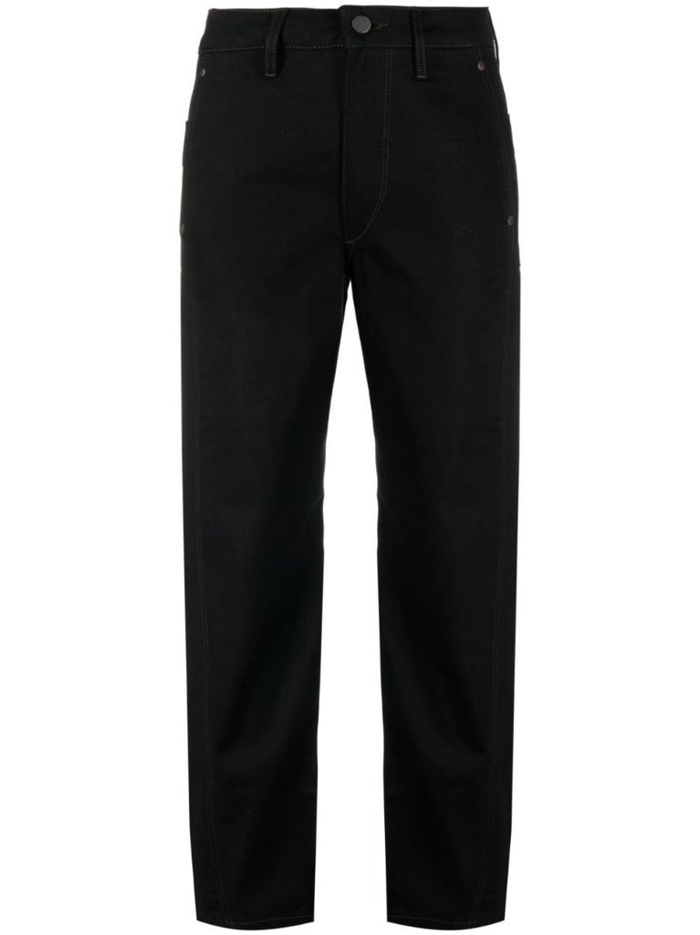 Black Twisted High-rise Straight Jeans