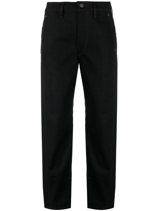 Black Twisted High-rise Straight Jeans